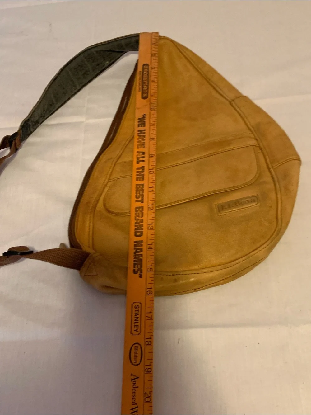 L.L. Bean Ameribag leather sling backpack,